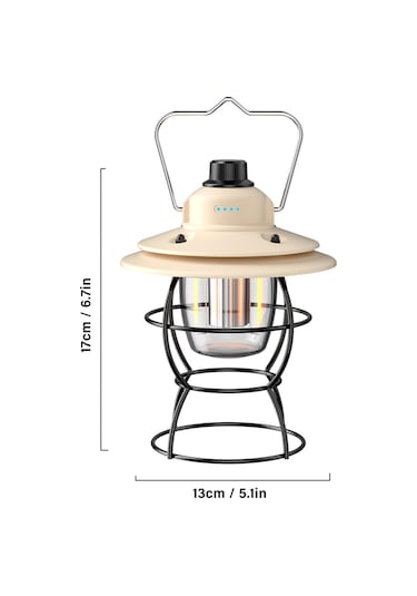 Hangfox Sarımsı Outdoor Kamp Feneri, Usb Dolanabilir Ve Akıllı Telefon Şarj Cihazı, 3 Işık Modu, Su Geçirmez, Fırsat Işığı Bej