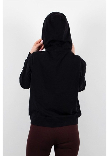 Kadın 2 Iplik Kapüşonlu Sweatshirt Siyah