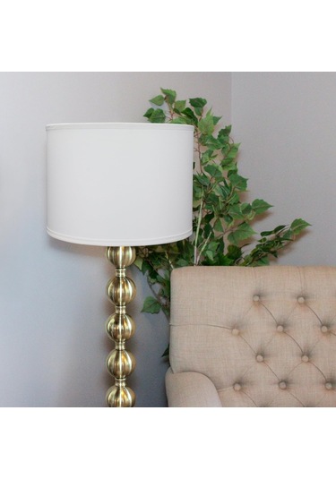 14 'Üst Çap x 14' Alt Çaplı 10 'Yükseklik Silindirli Drum Abajur Beyaz