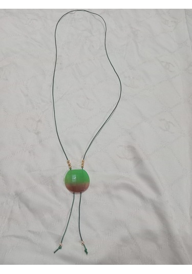 Deri İpli Yeşil Kolye Yeşil