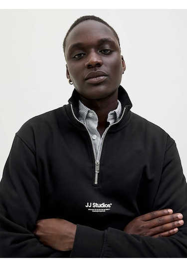 Jack & Jones Soho Erkek Siyah Sweatshirt 12278793-b Siyah