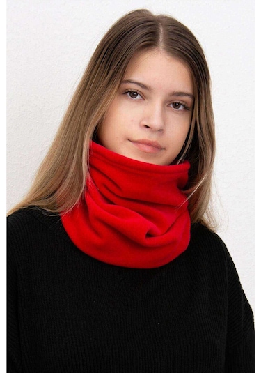 Royaleks Polar Unisex İpli Bere Ve Boyunluk Kırmızı Diğer
