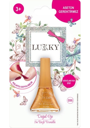 Lukky Soyulabilir Oje Işıltılı Metalik Altın