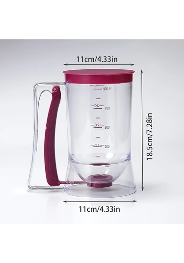 Fochsia Mor Yapışmaz Hamur Dağıtıcı: Ölçekli, Nozullu, Kollu, Kek Ve Krepler İçin Profesyonel Mutfak Aleti