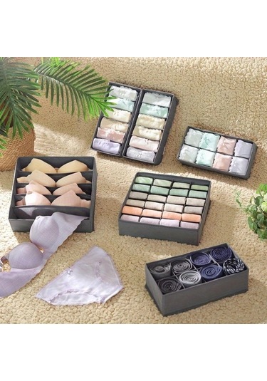 Xuweiwei Faridabio Gri Katlanır Dörtlü Çorap Ve İç Çamaşırı Düzenleyici Gri