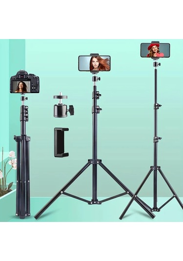 Chenkestoreone Zomei 63 Inç Uzatılabilir Demir Tripod Selfie Çubuğu Akıllı Telefon Kamera