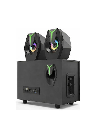 Bluetooth D37 Hoparlör 2in1 Subwoofer Rgb Işıklı Bilgisayar Hoparlörü Speaker