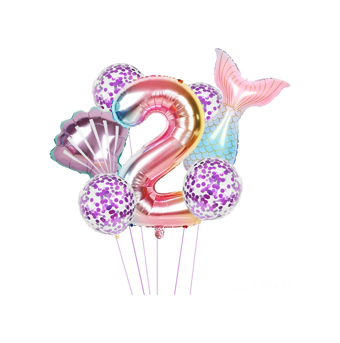 Folinda Deniz Temalı Çocuk Doğum Günü Balonu Seti: Degrade Yüzük Balonları İle Renkli Parti Dekorasyonu - 7'li Paket