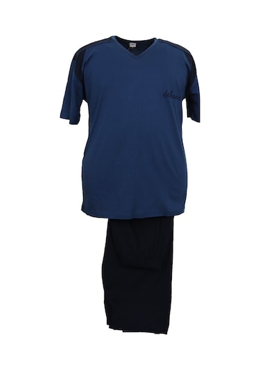 Erkek Büyük Beden Battal Boy Tişört-Kapri Pijama Takımı (545824295)