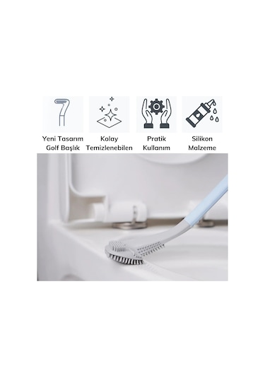 Buffer  Golf Tasarımlı Silikon Wc Klozet Mutfak Temizlik Fırçası