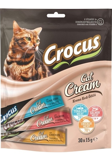 Crocus Karışık Krema Yetişkin Kedi Ödül Maması 30 x 15 G