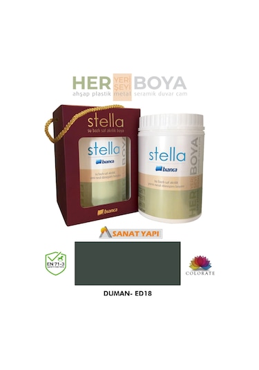 Stella Su Bazlı Saf Akrilik Boya Duman Diğer