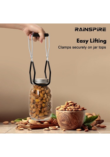 Shineyee Siyah Paslanmaz Çelik Kavanoz Tutucu - Kaymazsız Isıya Dayanıklı Kavanoz Kırıcı Ve Taşıyıcı Aracı Siyah