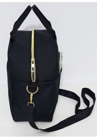 Anne Bebek Askılı Taşıma Çantası Isı Yalıtımlı Termal Yemek, Mama, Beslenme, Gıda Çantası Bej - Siyah