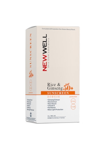 New Well Rice & Ginseng Sunscreen Pirinç Özlü Güneş Kremi SPF50+ 50 ML