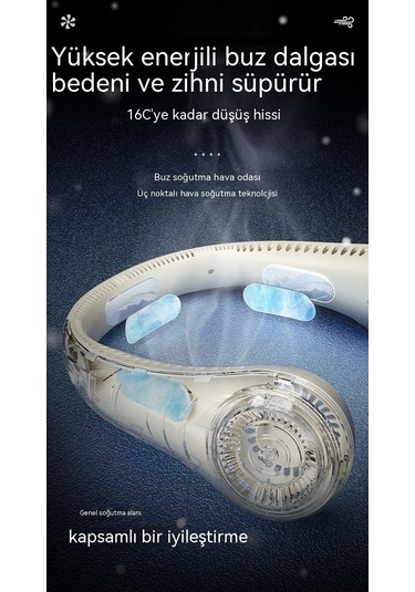 Eternal Luck Yeni Parça Boyun Fanı Tembel Kanatsız Türbin Taşınabilir Usb Şarjlı Küçük Fan Hot Wheels Beyaz