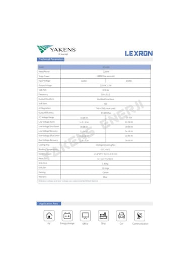 Lexron 1200 W 24V Modifiye Sinüs İnverter 1200 Watt 24 Volt-220V