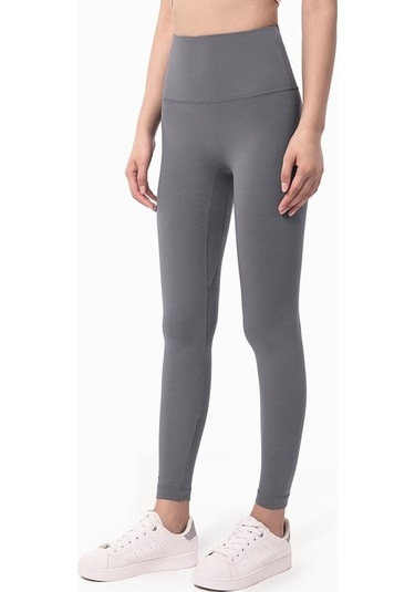 Dar Pantolon Fitness Pantolon Yüksek Bel Yoga Pantolon Tayt Antrasit - Gri Antrasit - Gri