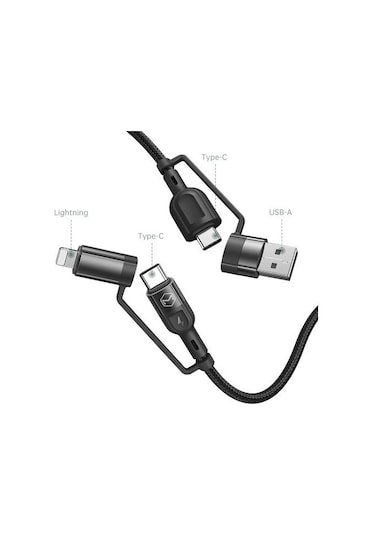 Mcdodo Ca-8070 60W 3A 4In1 Hızlı Şarj Data Kablo 1.2M Siyah (525852039)