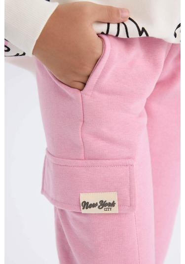 DeFacto Kız Çocuk Kargo Cepli Beli Paçası Lastikli Jogger Eşofman Altı D2872A824WNPN445 Pembe