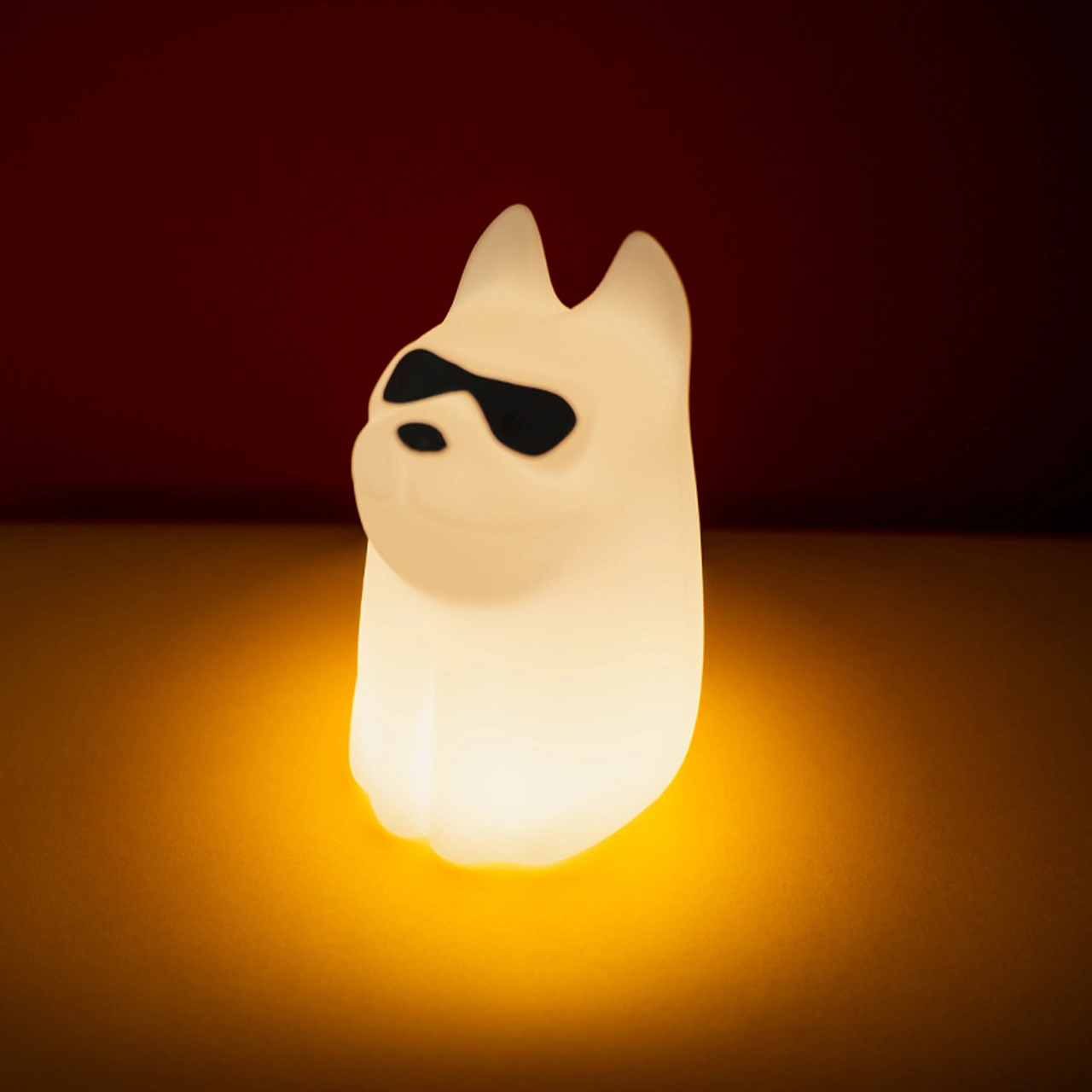 Folinda Yumuşak Silikon Kuyruklu Köpek Gece Lambası - 2600k Islak Beyaz + 7 Renkli Rgb Işığı, Beyaz Gürültü Fonksiyonu, 15/30/60 Dakika Zamanlayıcı Kapatma Beyaz