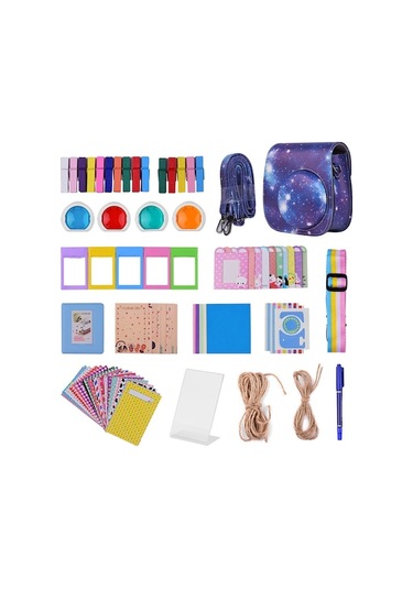 Fujifilm Instax Mini 11 Aksesuar Seti - Yıldız Desenli Fotoğraf Makinesi Kılıfı Ve Aksesuarları