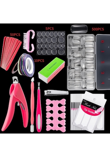 Sones Manikür Alet Seti Tırnak Kelime Kesim Seti, Özellikler: Şeffaf Tam Direk Büyük Set