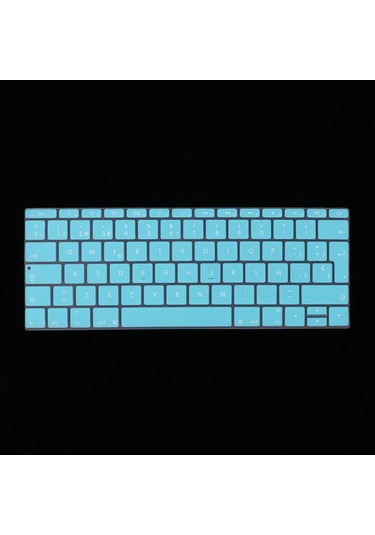 Homyl 12 Inç Macbook Için İspanyolca Fonetik Klavye Beyaz-mavi