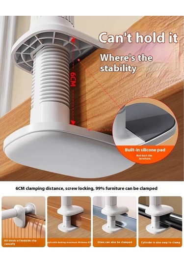Lr-059 110 Cm Başucu Esnek Telefon Tutucu 360 Derece Dönme Havai Canlı Akış Telefon Braketi Beyaz