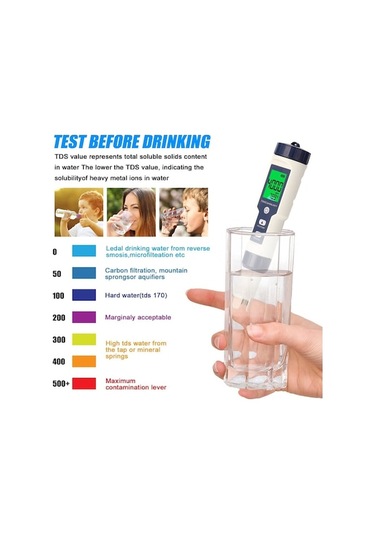 Pazly Test Test Test Su Profesyonel Ph/ec/tds/tuzluluk/termometre Parametreli Ölçer Kalitesi İn Dijital Çok Cihazı Cihazı 1 Cf