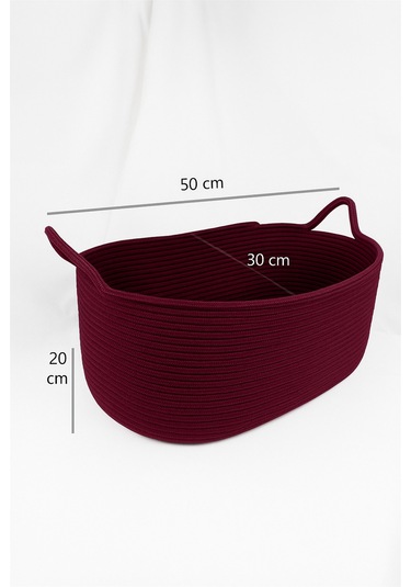 Hasır Jüt Dekoratif Sepet 20x30x50 Cm, Oyuncak, Çamaşır, Banyo, Mutfak Ve Düzenleyici Saklama Sepeti Mürdüm