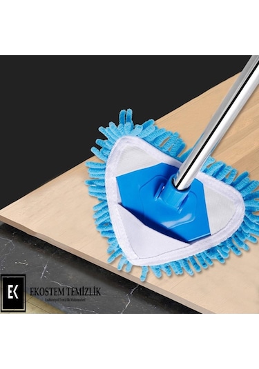 Ekostem Mini Boy Teleskopik Mikrofiber Makarna Uçlu Mavi Mop