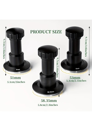 Motion003 Jamotolly Espresso Tamper Set 51 53 58mm Portafilter Yayli Ayarlanabilir Basinc 304 Paslanmaz Celik Ev Ofis Kahve Dukkanlari Icin Ahşap