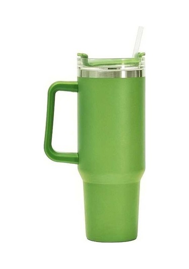 Besthome1 Paslanmaz Çelik Yalıtımlı Bardak - Taşınabilir Saplı Ve Pipetli, Çift Katmanlı Araba Saplı, Sızdırmaz Termos Mavi, Yeşil