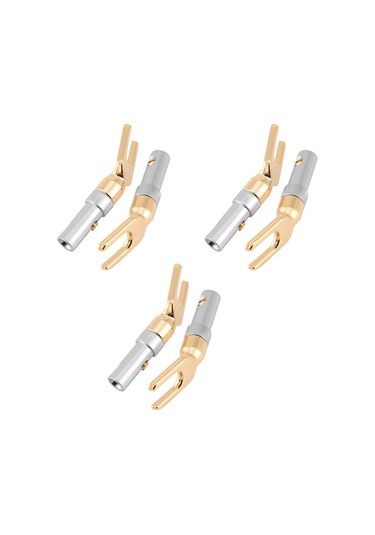 Lemestar 6 Adet Altın Kaplı Bakır Hoparlör Banana Plug - Kolay Kurulum, Çift Vida Kilidi, 4mm Kablolara Uygun