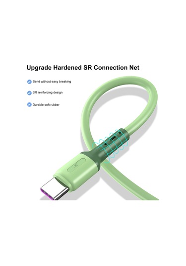 Hombey Yeşil Tip-c Hızlı Şarj Kablosu 3a, Dayanıklı Bakır Çekirdekli, Usb-a'dan Type-c'ye, 1 Metre Uzunluk
