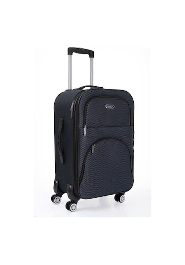 Oleets 8 Tekerli Su Geçirmez Kumaş Orta Boy Valiz Lacivert