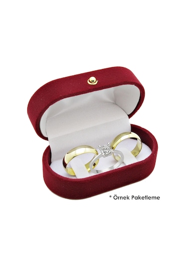 Mat Çizgili Gümüş Alyans Çifti Söz Yüzükleri Tektaş Hediye Wr42