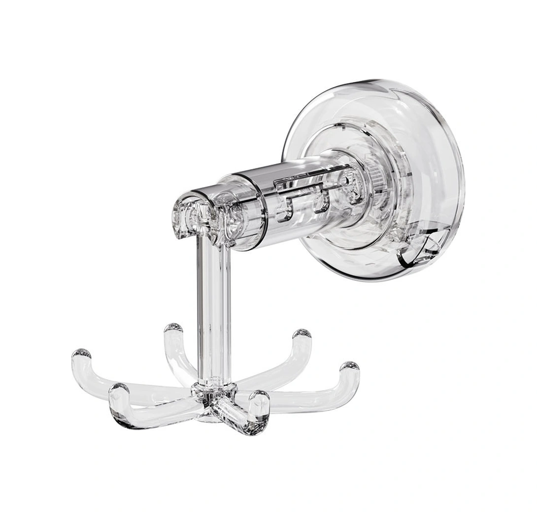 Monyee Banyo Sıvı Tutucu 6 Tırnaklı Döner Kanca - Delme Yok Duvar Takımı, Makyaj Aletleri Ve Aksesuarlar İçin Çok Fonksiyonlu Depolama Rafı Şeffaf Gri Diğer