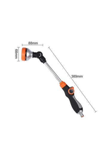 Tenfowee Turuncu Abs Evcil Sulama Ve Araba Yıkama Pistoli, 8 Su Deseni, Akış Ayarlı, Alüminyum Kısa Çubuklu