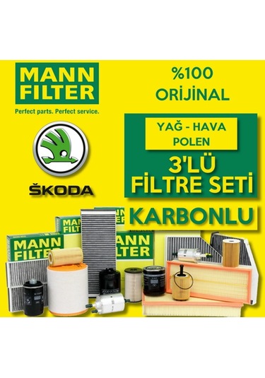 Skoda Rapid 1.2 Tsi Mann-Filter Filtre Bakım Seti 2012-2018 Cbz