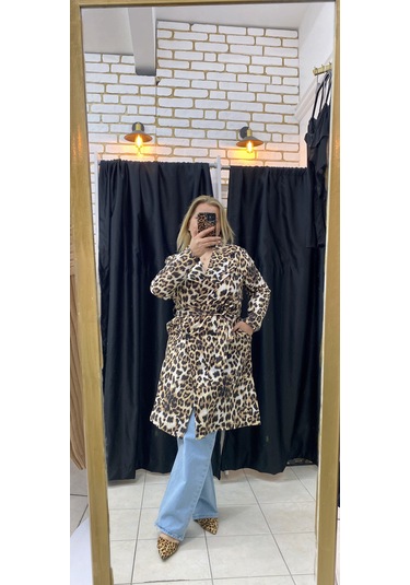 Leopar Trençkot Astarsız
