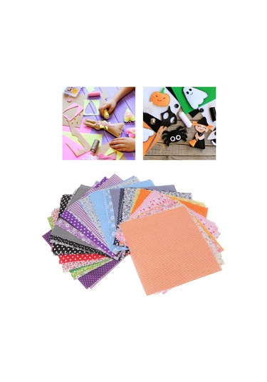 Hangfox 56 Renkli 25x25cm Tam Pamuk Çiçek Desenli Kumaş Seti - El İşleri, Dikiş, Quilt Ve Dıy Projeleri İçin Yumuşak Ve Kesimi Kolay Diğer