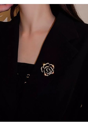 Beautiful Detail Orijinal Gül Desenli Broş 145118040 Siyah