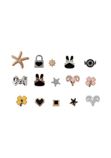 15 Adet Muhtelif Desenli Renkli Bileklik Terlik Süsü Charm Terlik Aksesuarı