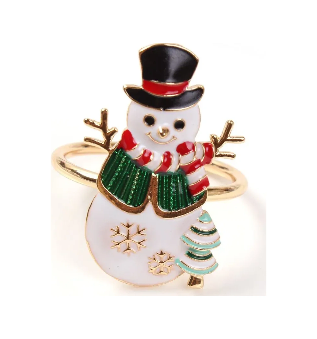 Kosona Noel Ve Yılbaşı Masrafı İçin Yeniden Kullanılabilir, Dayanıklı Pırlanta Süsülü Zil Desenli Servis Peçete Çerçevesi Beyaz