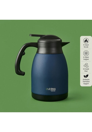 Evidea Kitchen Çay Termosu - Lacivert - 1,5 Lt Lacivert