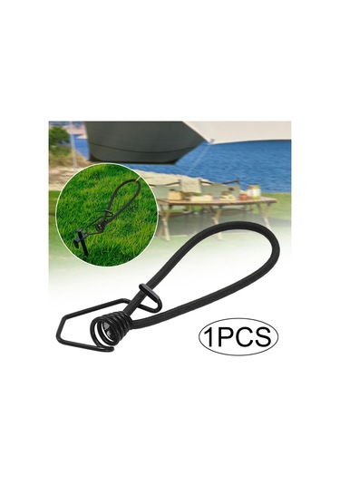 Suntek Kancalı Bungee Kablosu 6mm Halat Kanopi Bağları Siyah Siyah