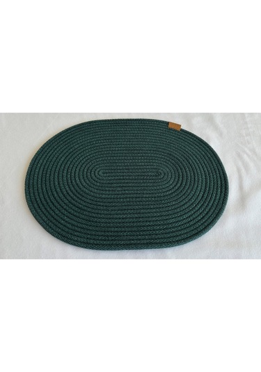 Jüt Amerikan Servis Sofra Altlığı, Masa Dekoru Supla Oval 30x40 8li Koyu Yeşil