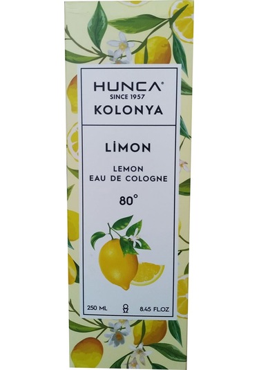 Hunca 80 Derece Limon EDC Kolonya Cam Şişe 250 ML